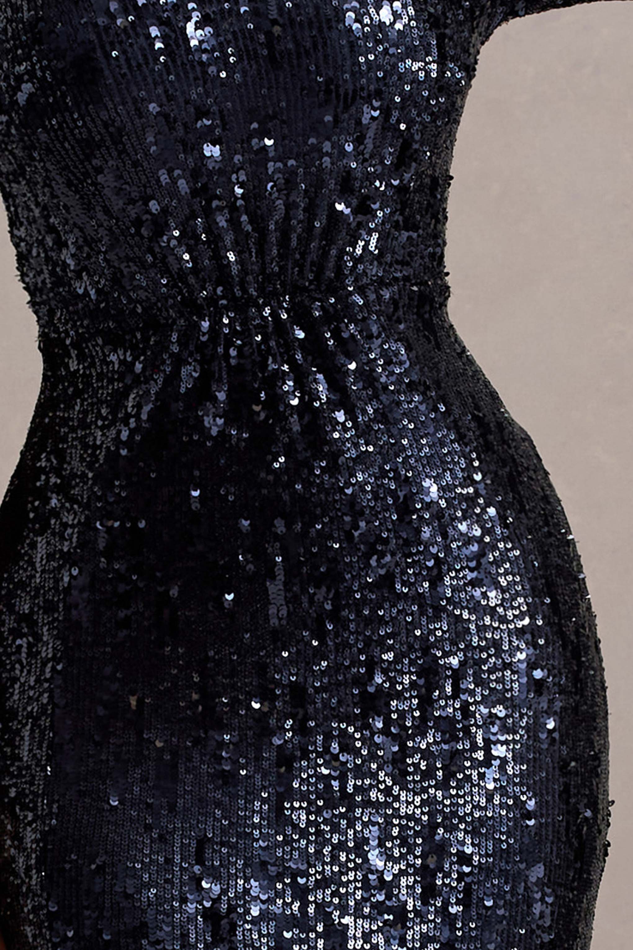Ensley | Navy Sequin Sweetheart Long-Sleeve Maxi Dress - Image 7