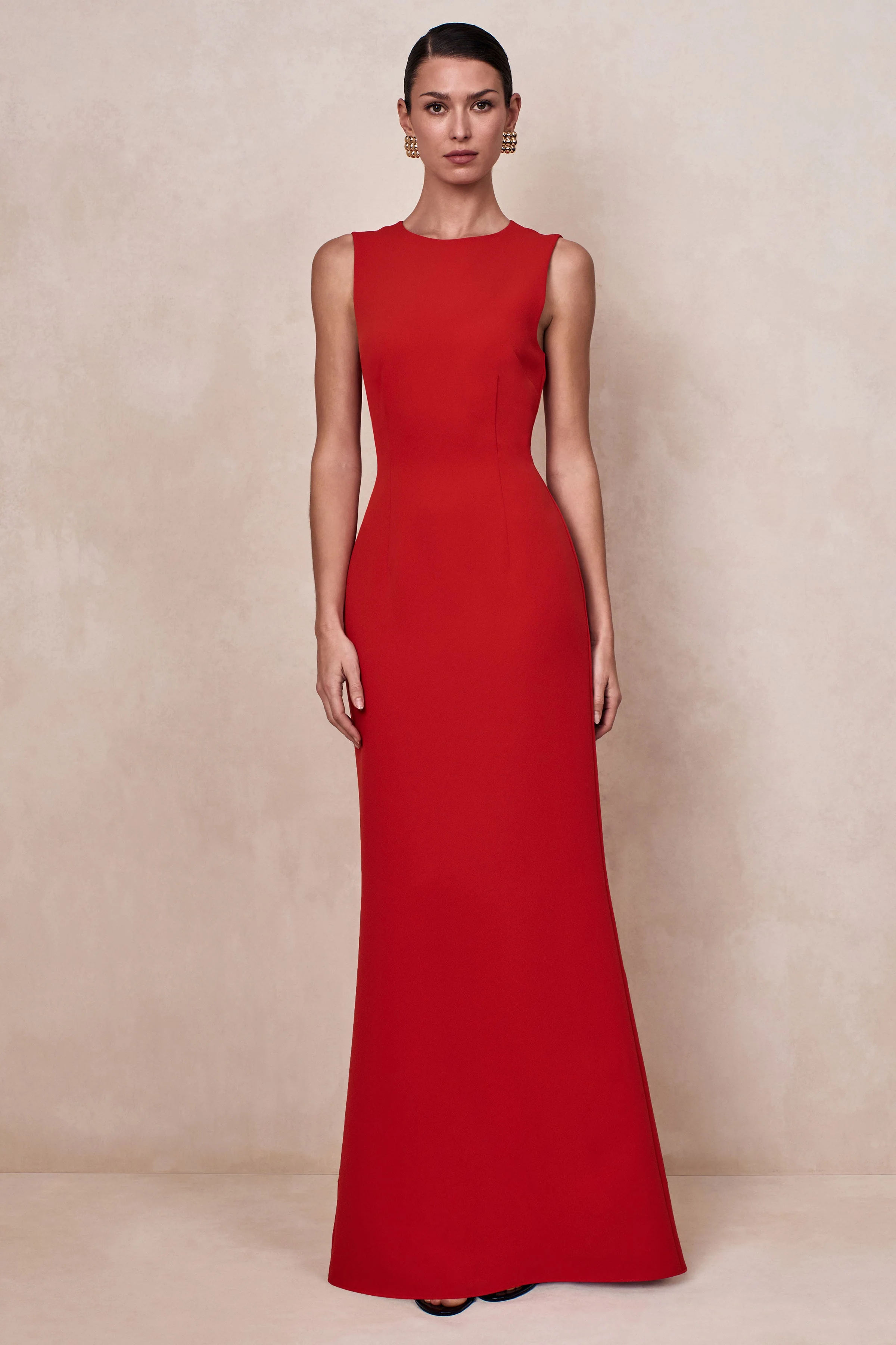 Astrelle | Red High-Neck Maxi Dress - Image 4