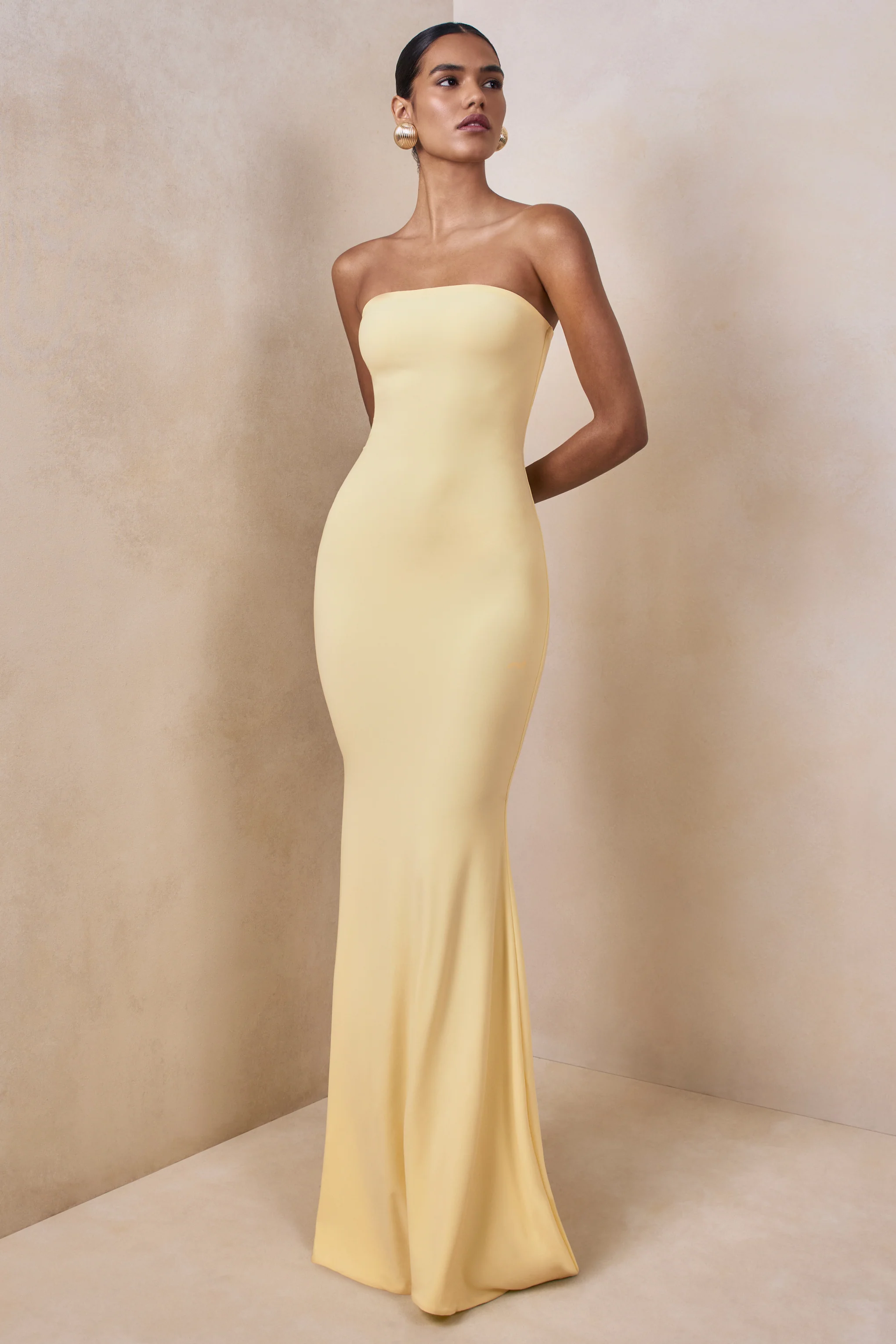 Ceremony | Lemon Bandeau  Maxi Dress - Image 4