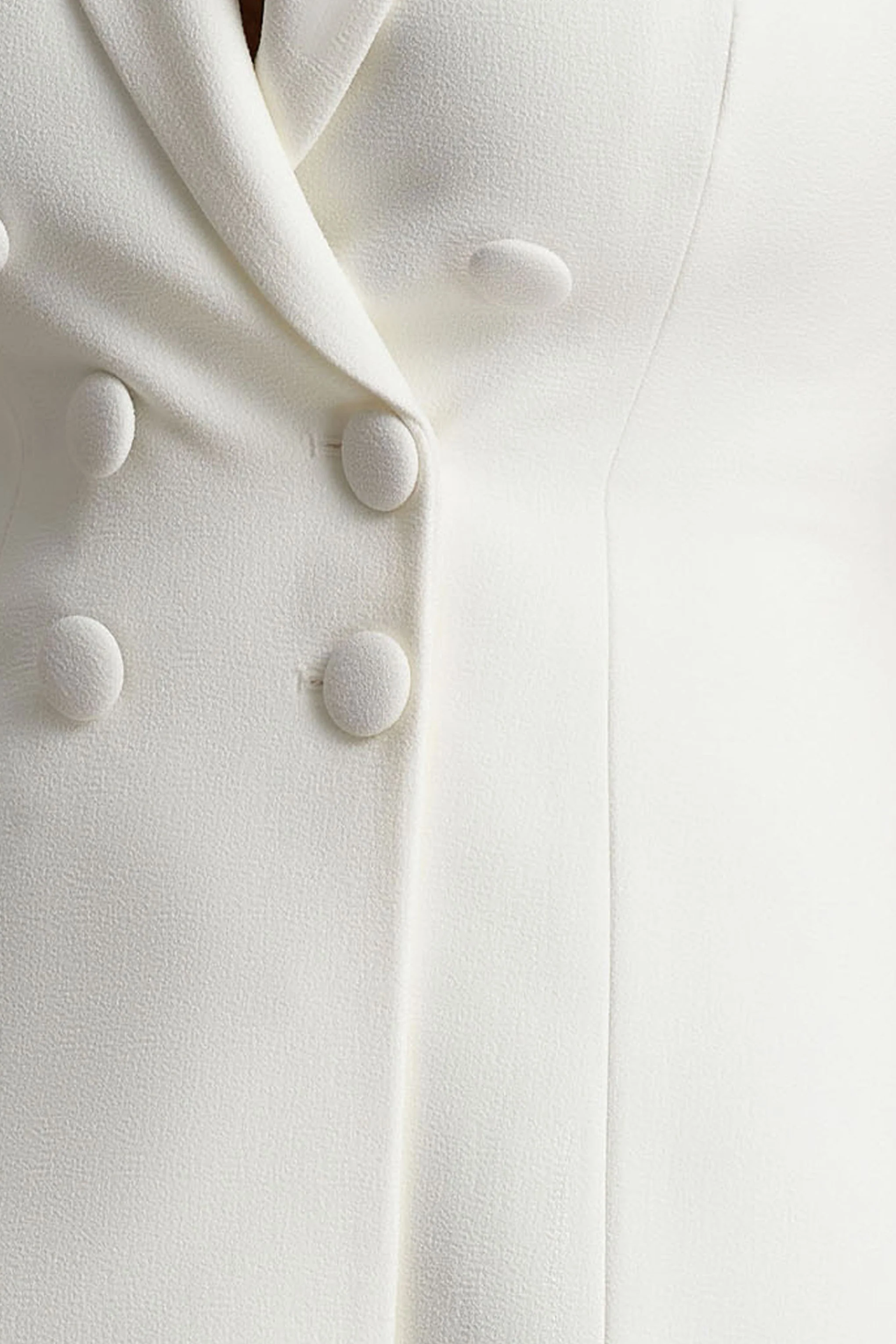 Etta | White Plunge-Neck Short Sleeved Blazer Mini Dress - Image 6