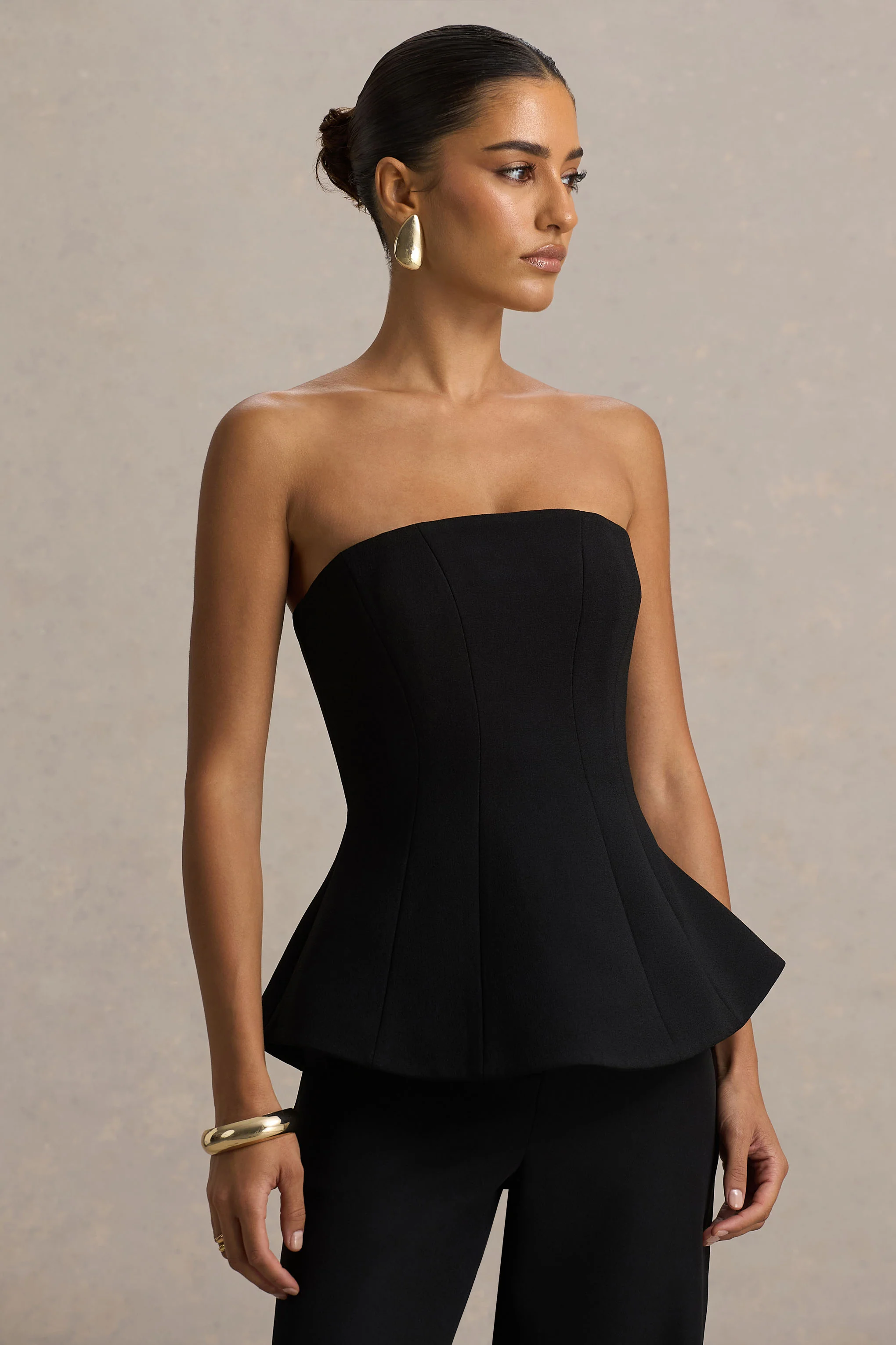 Gifted | Black Bandeau Corset Top