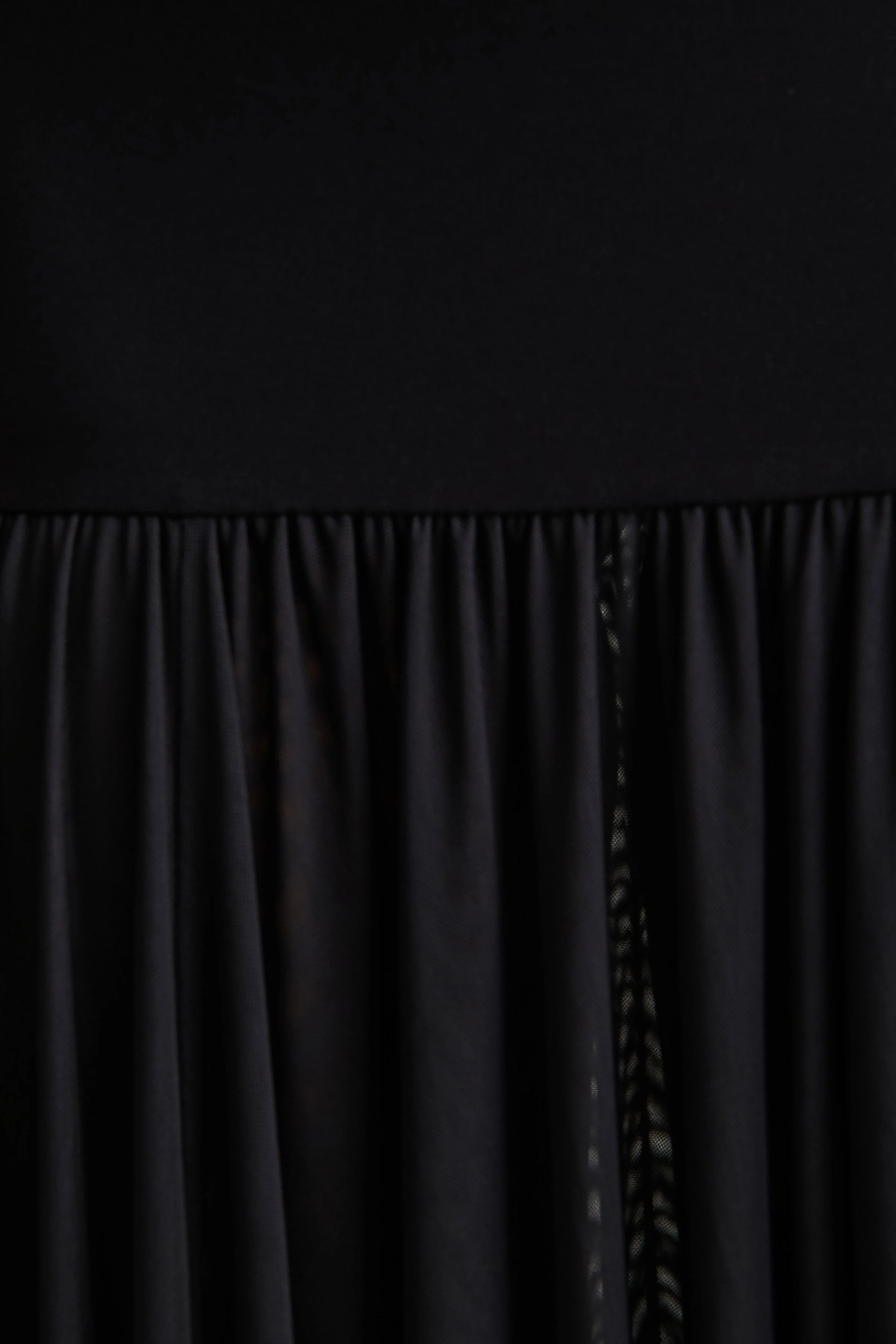 Gigi | Black High-Neck Maxi Dress With Drop-Waist And Sheer Skirt - Image 6