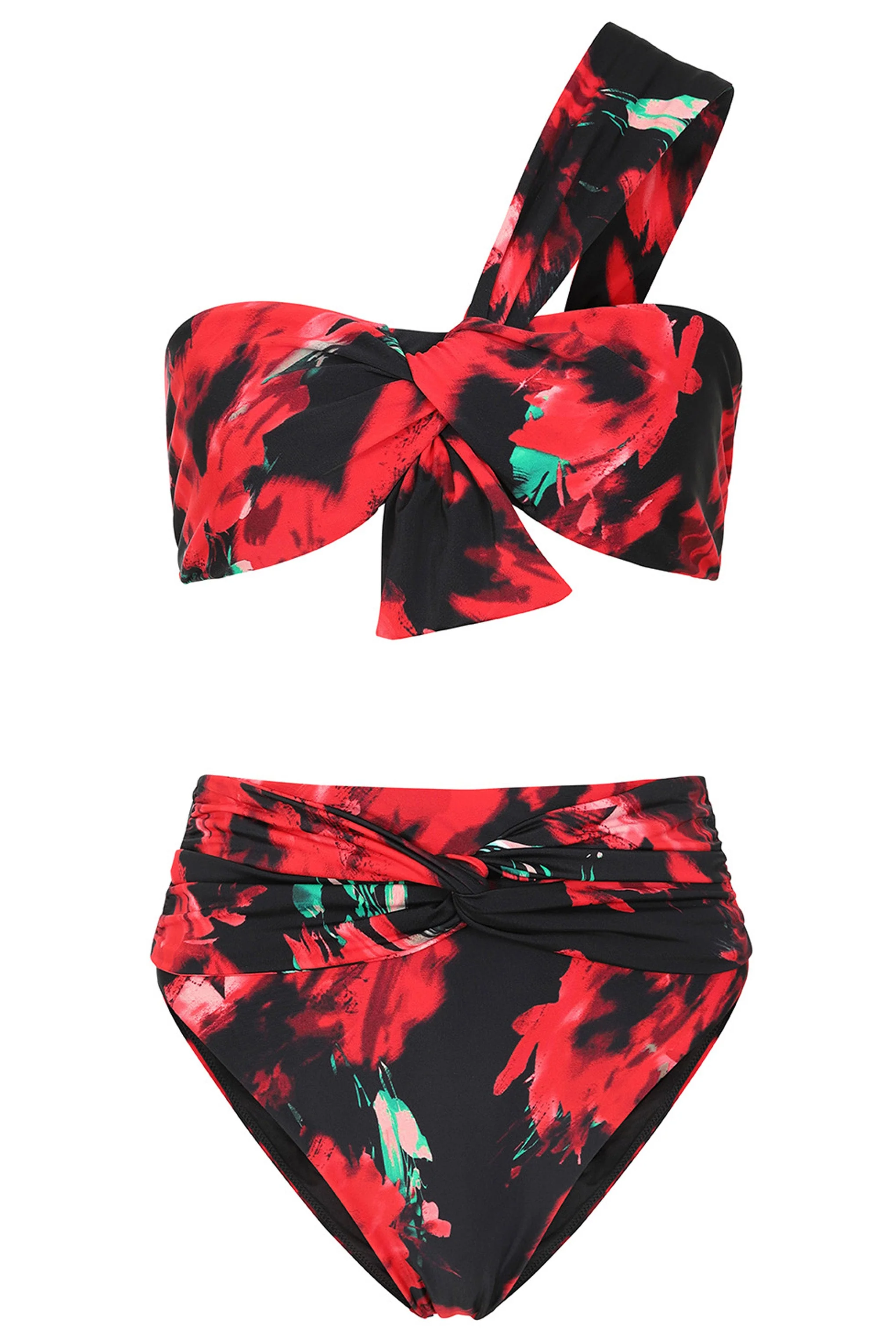 High Tide | Multi Print High Waisted Twist Front Bikini Bottoms - Image 7