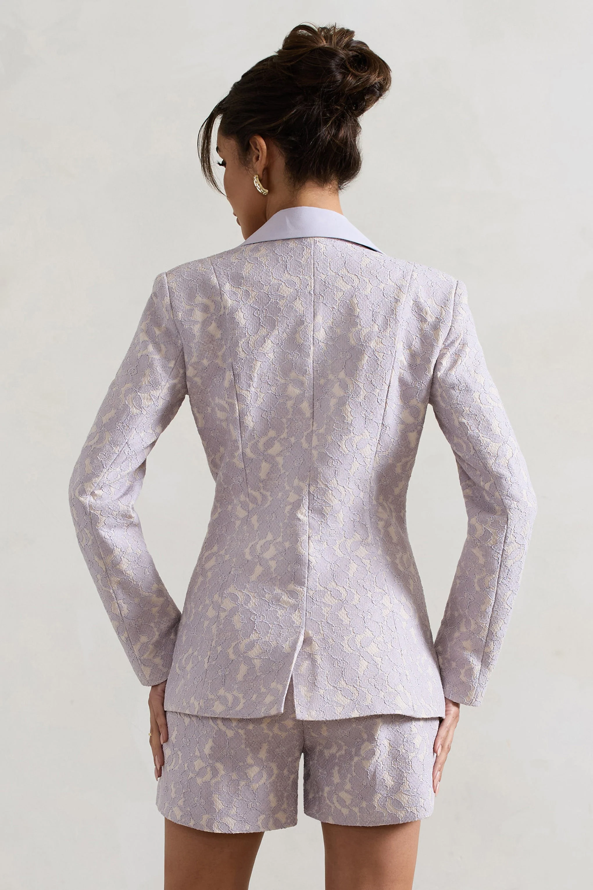 Kennedy | Mauve Lace Tailored Blazer - Image 2