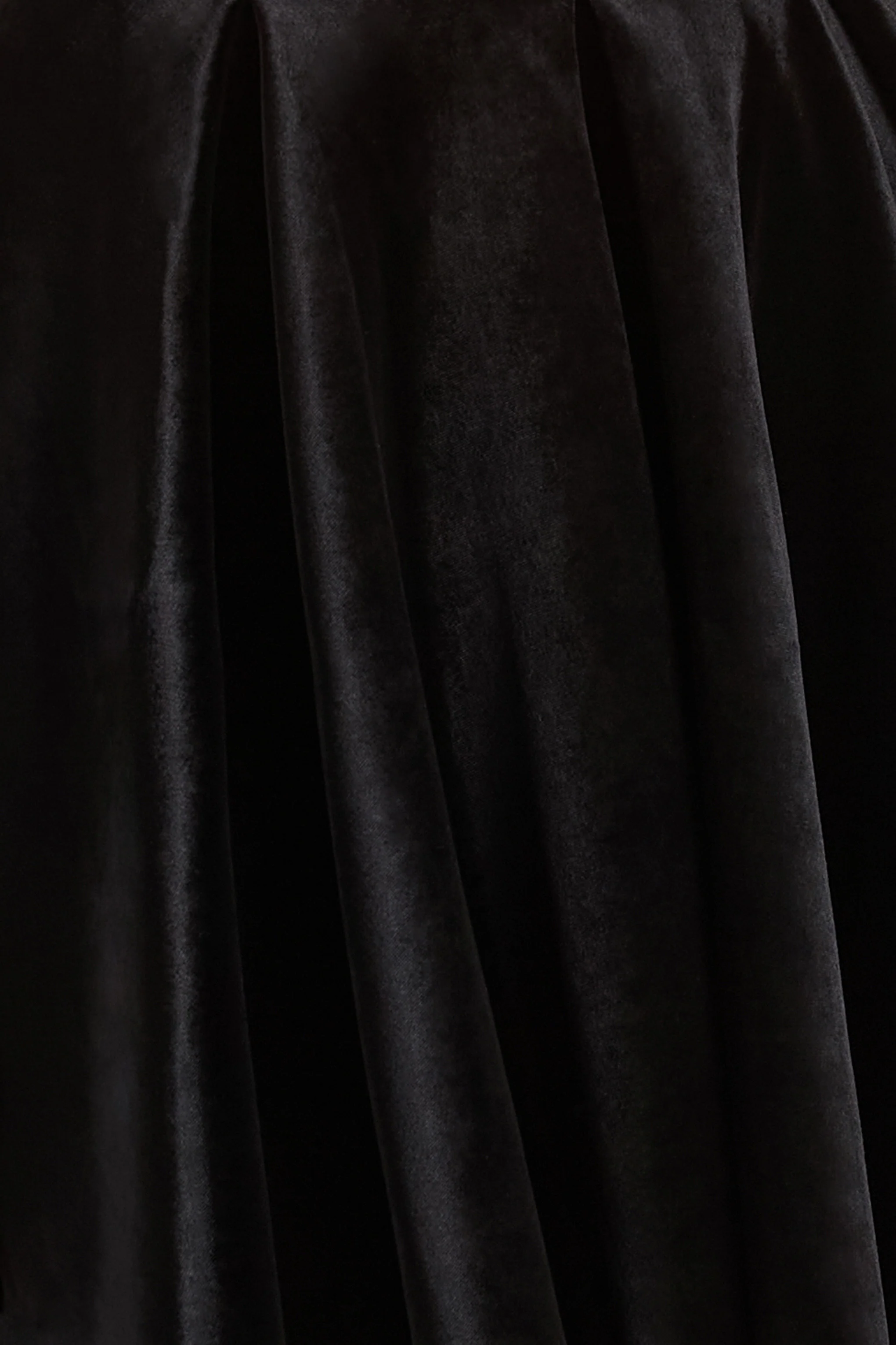 Leticia | Black Asymmetric-Neck Velvet Mini Dress With Twist-Sleeve - Image 6