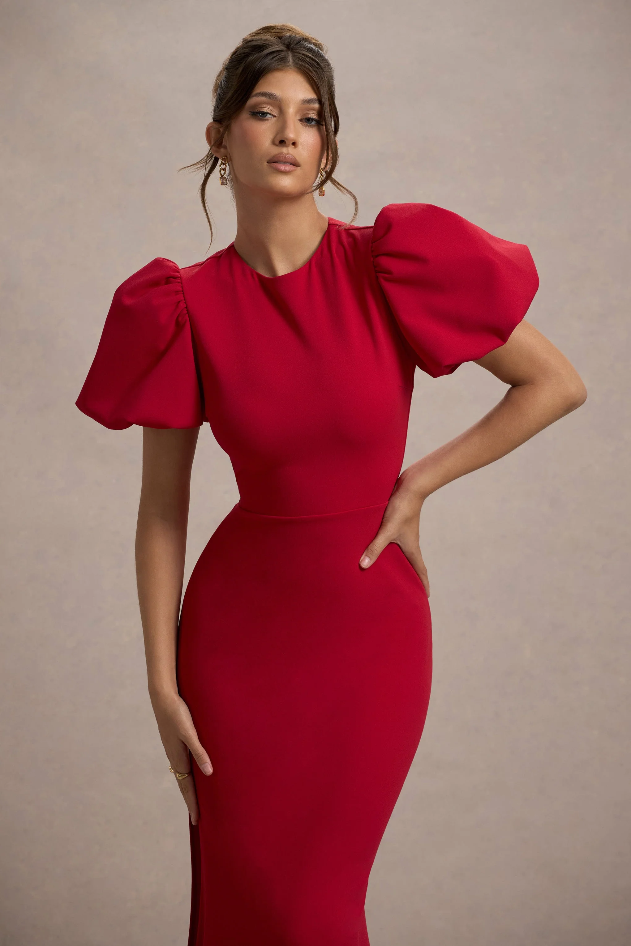 Love Letters | Red Puff-Sleeve Maxi Dress - Image 4