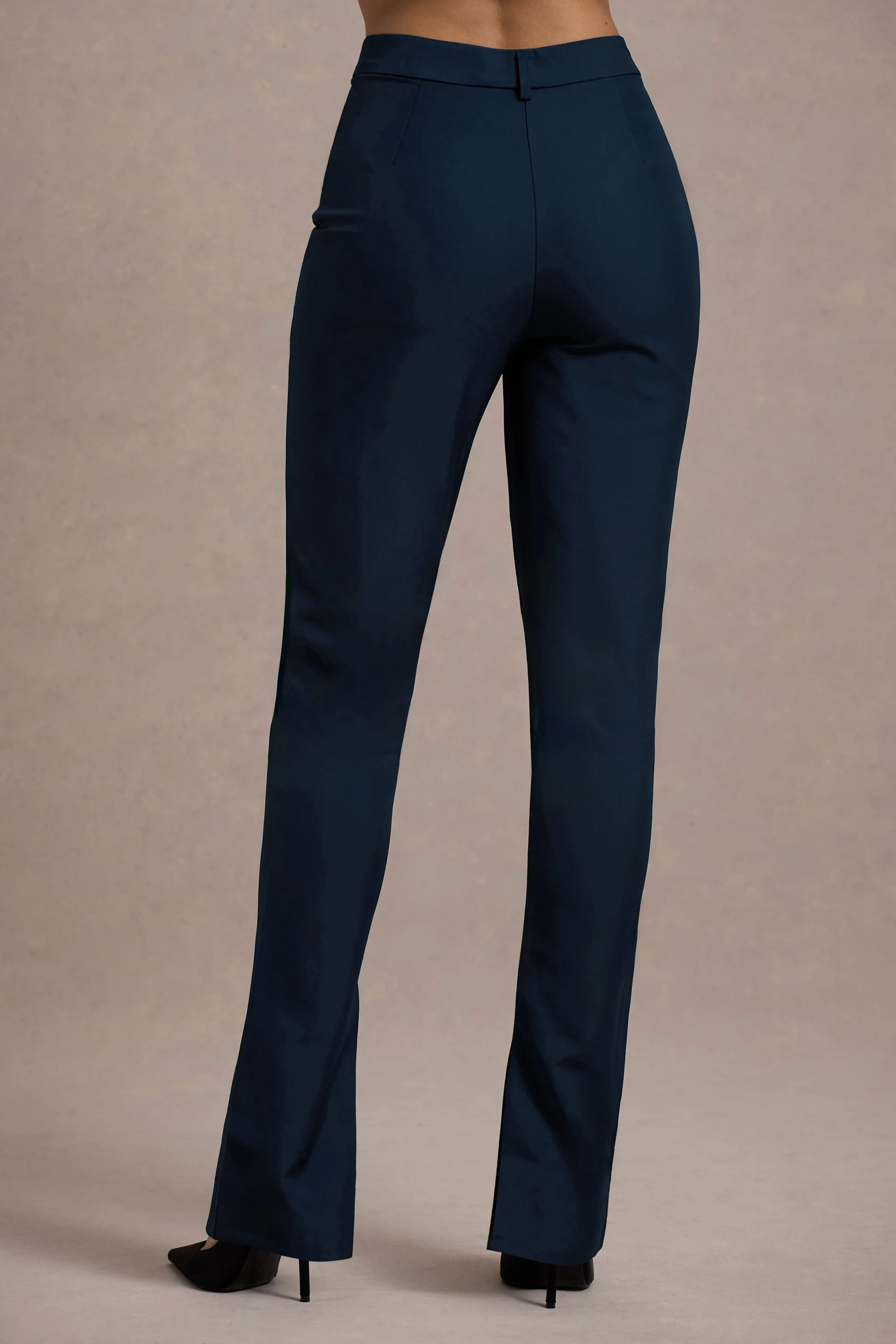 Wonder Woman | Navy High Waist Tailored Trousers With Hem Split - Image 2